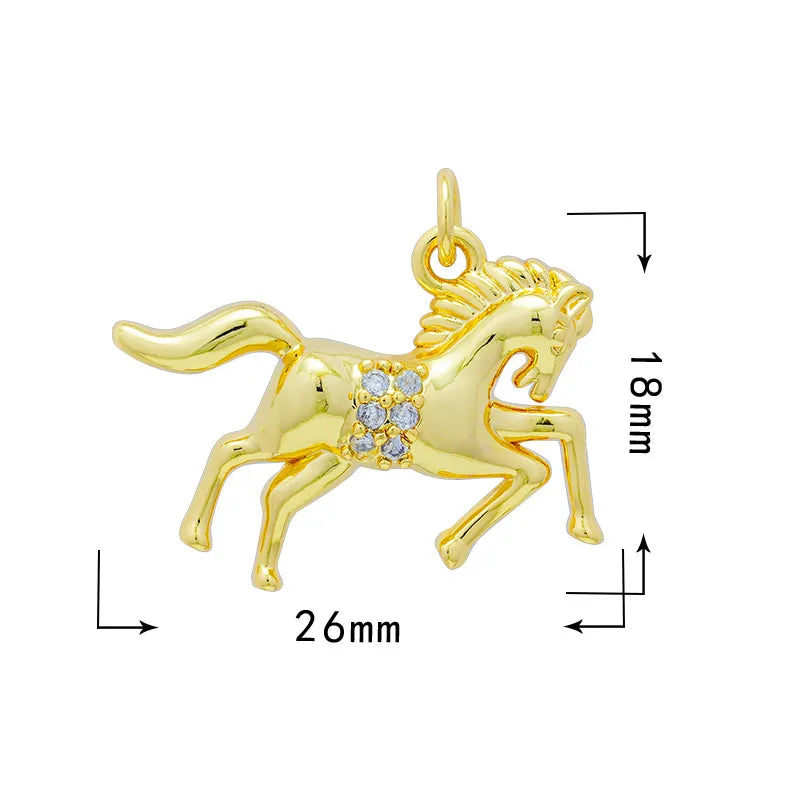 1 Piece 18*20.5mm 19*33mm Copper Zircon Star Moon Heart Shape Pendant