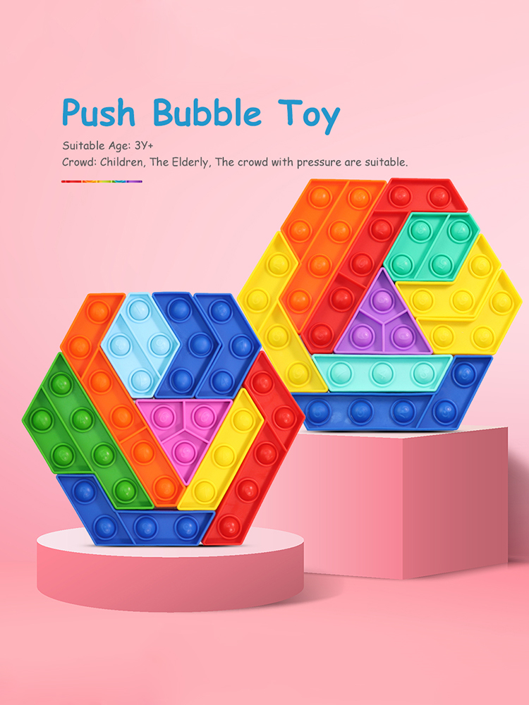 

Push Bubble Fidget Toys Splicing Hexagonal Puzzle Anti Stress Toy Random, 501 Original