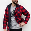 Autumn and Winter Thick Cotton-padded Plaid Long-sleeved Loose Hooded Men's Jacket
