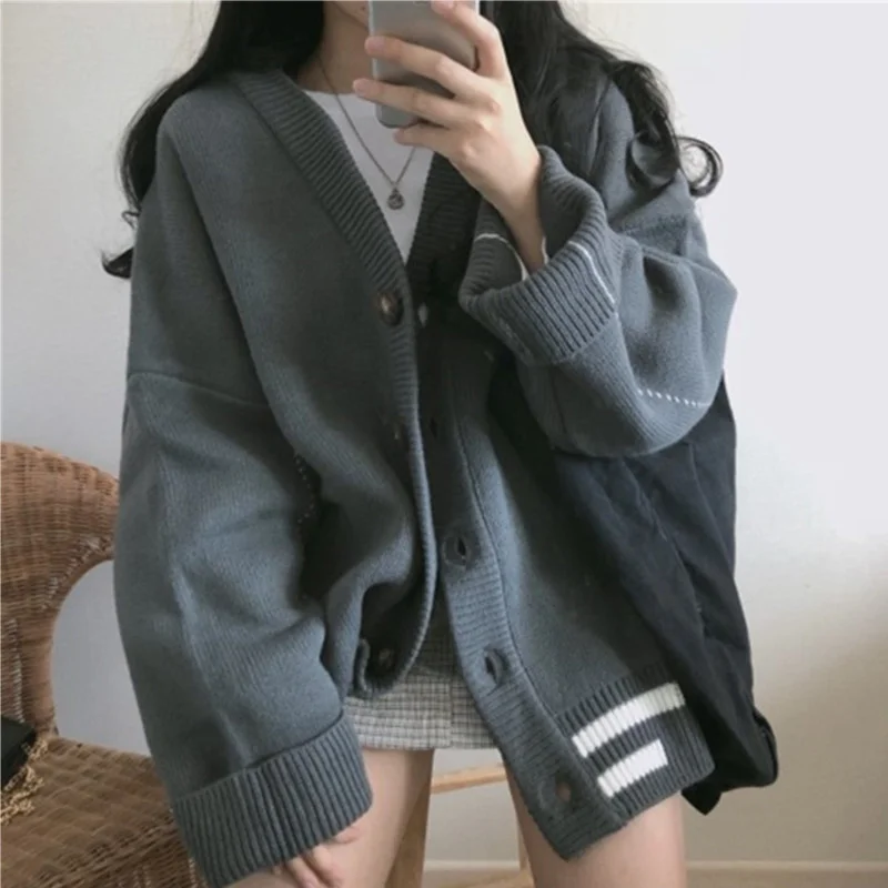 KOREAN LAZY LOOSE KNIT CARDIGAN JACKET