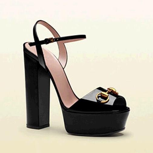 Women peep toe platcorm chunky high heeled sandals