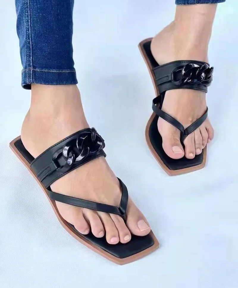 Qengg Women Sandals Summer Shoes Clip Toe Casual Buckle Ladies Slides Fashion Beach Shoes Female Flats Slippers New Flip Flops