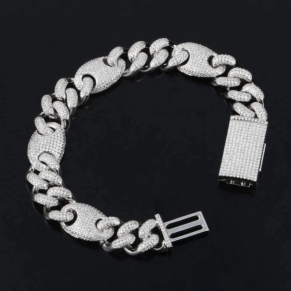 13MM  Ice Out Cuban Chain Bracelet-VESSFUL