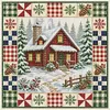 Stamped Cross Cross cross stitch kit for Adults Winter Cabin Scene 11CT tapestrymarket