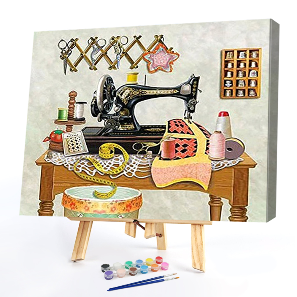 

50*40CM - Paint By Numbers - Sewing Machine, 501 Original