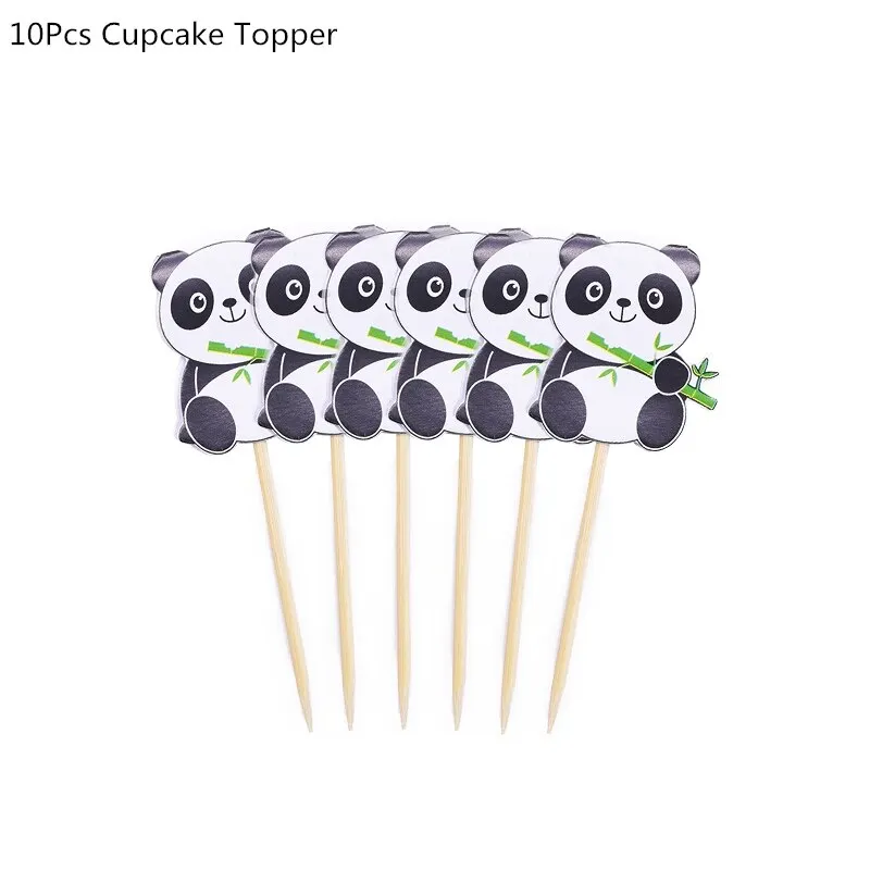Cartoon Panda Theme Birthday Party Decorations Disposable Tableware Sets Plate Napkin Panda Party Balloon Baby Shower Favors