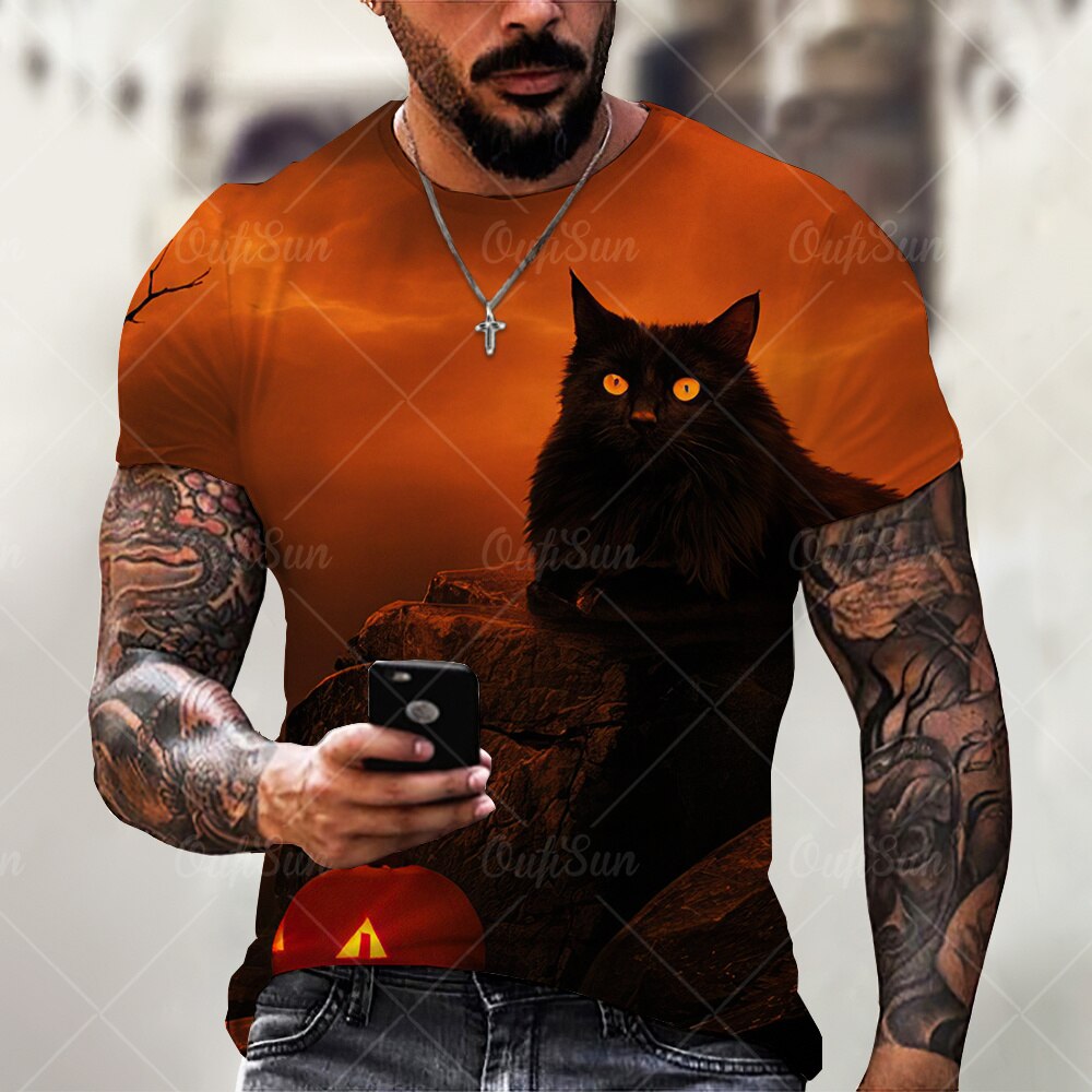 

Cat - 3D Printed Men T Shirt, Xxxl, 501 Original