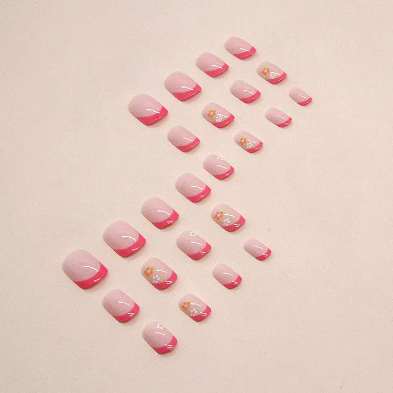 Churchf Churchf Sister Pink Tender Girl French Flower Flower Nail Lovely Sweet Sister Ins Wind Fashion Wear A Beautiful A Piece