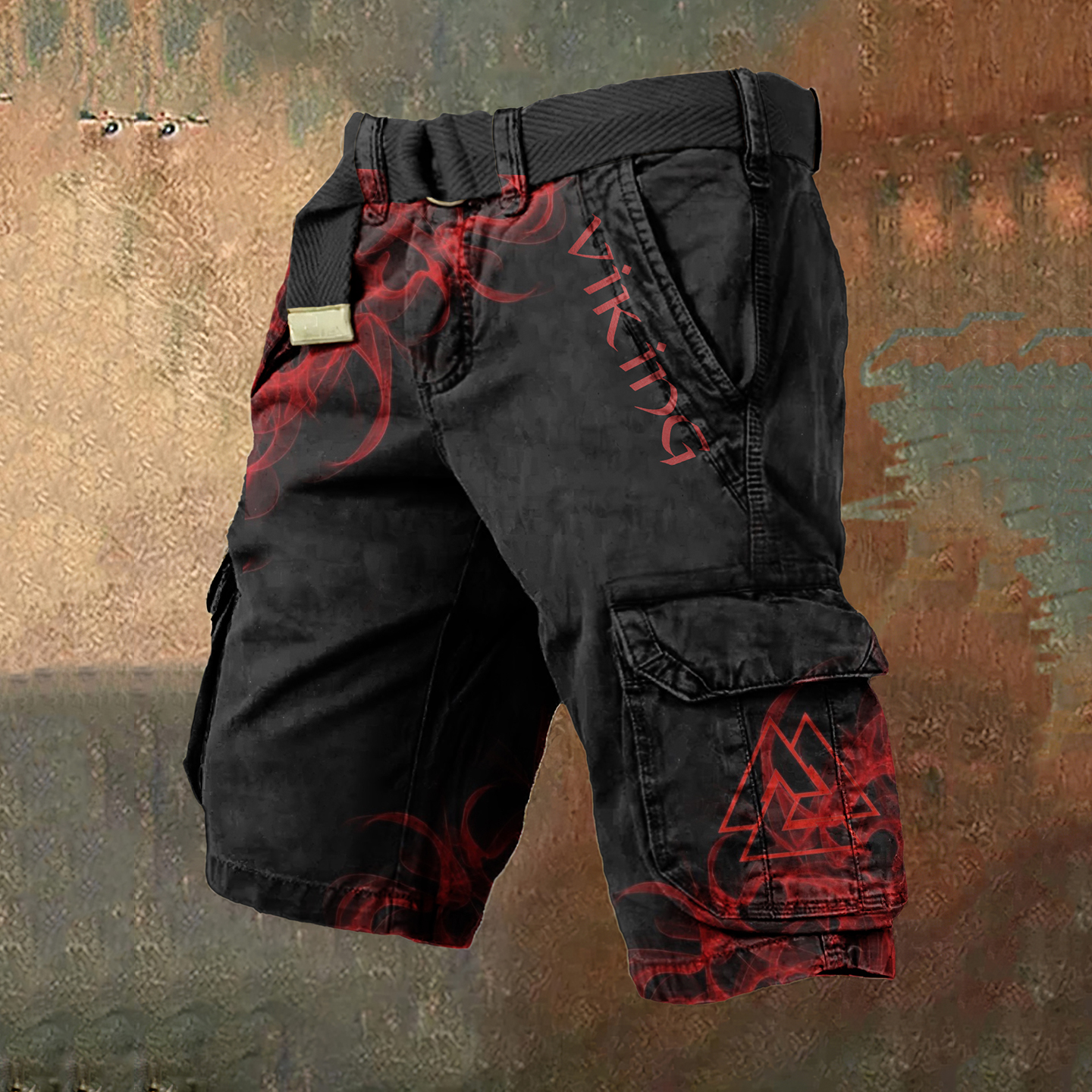 Vintage Flame Totem Viking Art Men'S Work Shorts / Rvogue / Rvogue