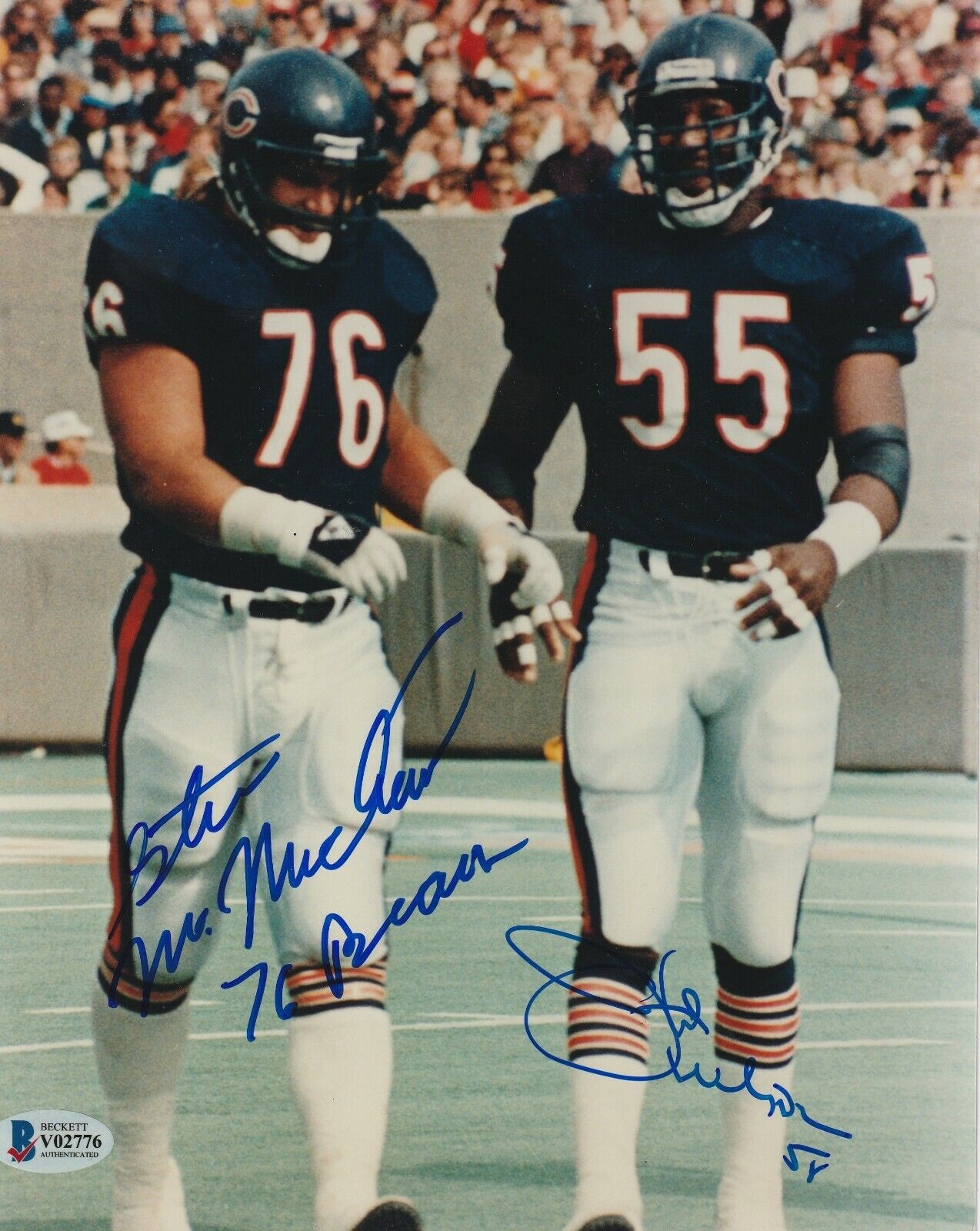 STEVE McMICHAEL & OTIS WILSON Signed Chicago BEARS 8x10 Photo Poster painting with Beckett COA