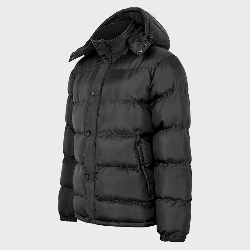 Enlarged Style Fleece Hooded Detachable Down Jacket For Men