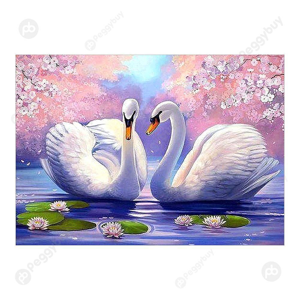 

Two White Swans - Special Shaped Diamond Painting - 40*30CM, 501 Original