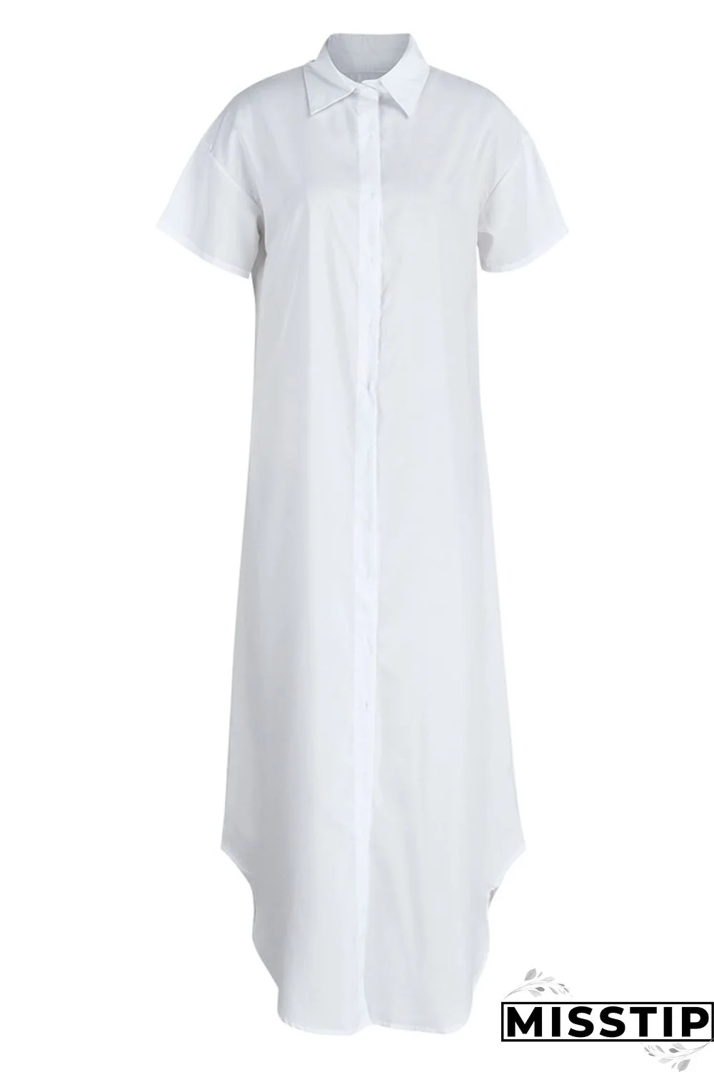 Rose Red Casual Solid Patchwork Buckle Turndown Collar Shirt Dress Dresses