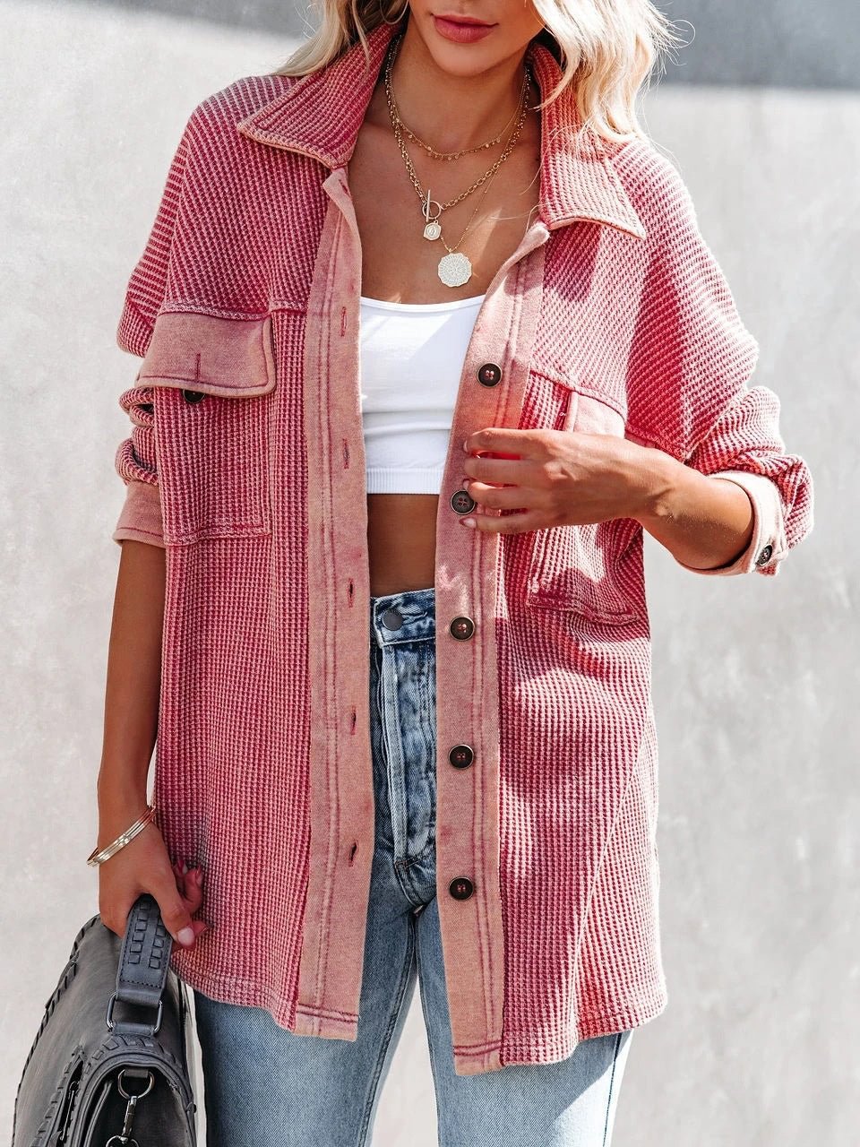 Women's Floral Long Sleeve Coats Knit