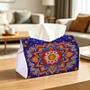 (24cm)Diamond Art Tissue Box Cover DIY PU Desktop Organizer Large(Mandala)