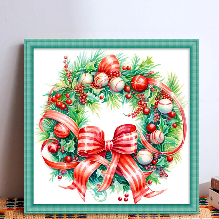 Christmas Wreath - Printed Cross Stitch 11CT 40*40CM