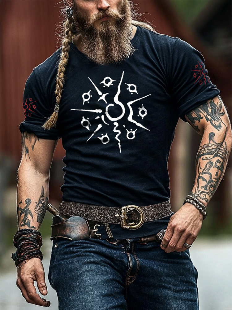 Viking mysterious Nordic tablecloth rune totem short sleeve T-shirt / Rvogue / Rvogue