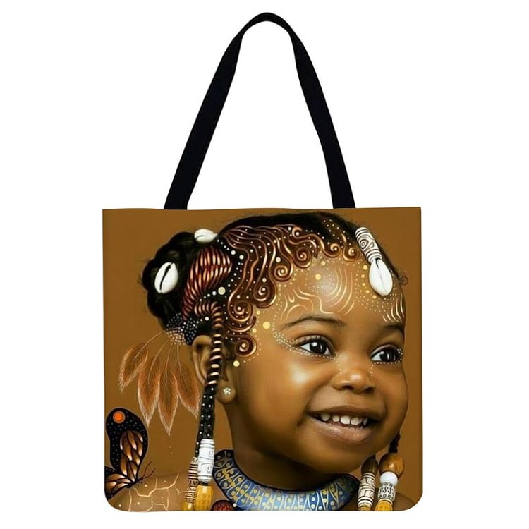 African Girl - Linen Tote Bag
