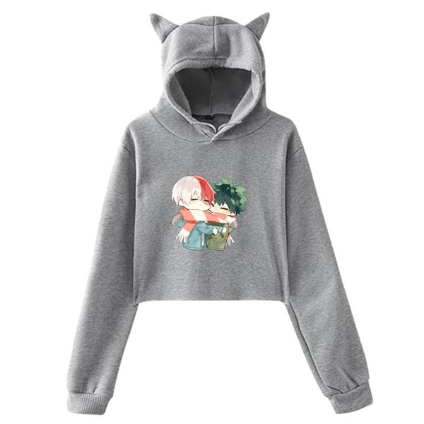 My Hero Academia Boku No Hero Deku Todoroki Shoto Fashion Cat Ear Hoodie Sweater - Shop Trendy Women's Fashion | TeeYours
