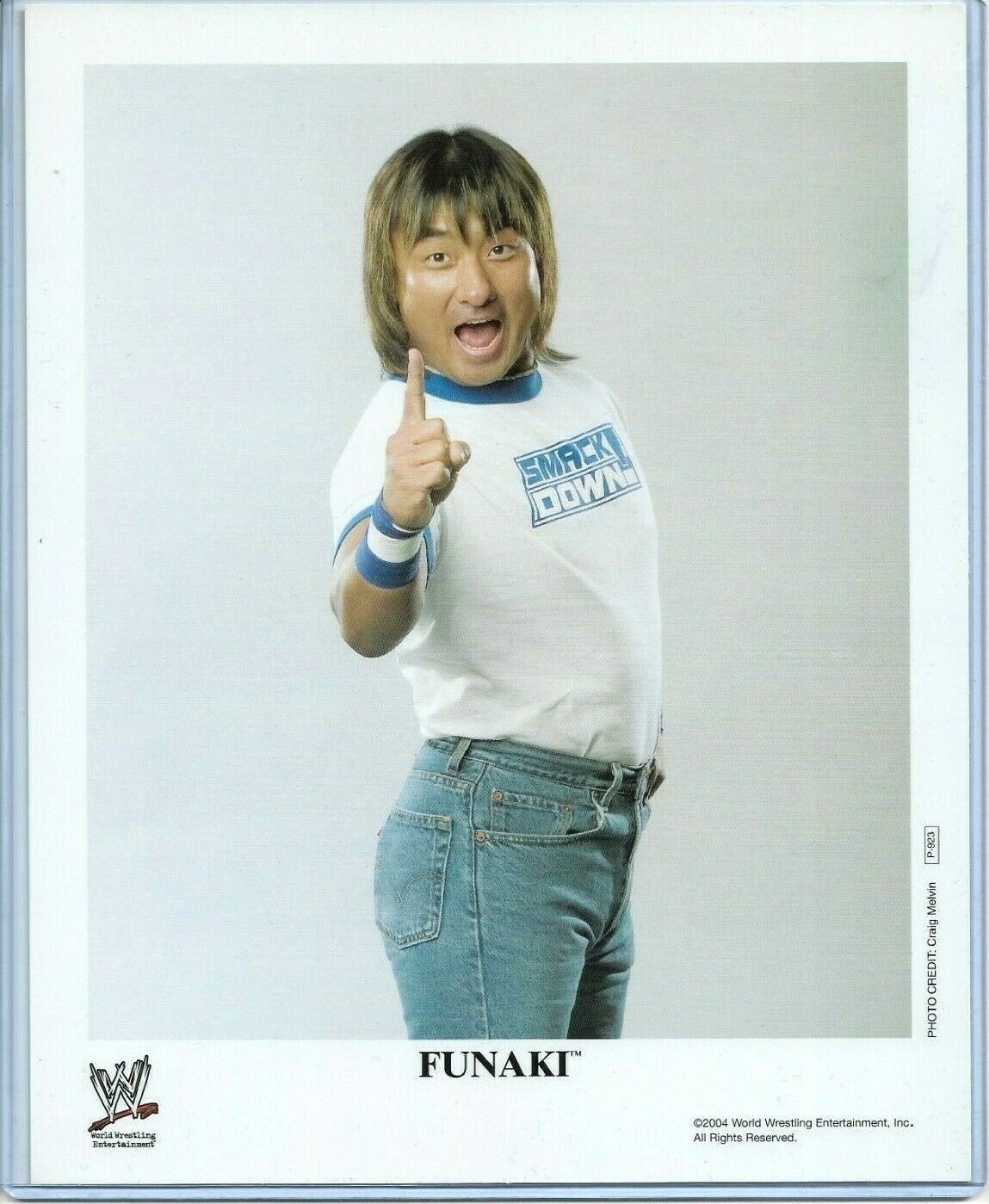 WWE FUNAKI P-923 OFFICIAL LICENSED AUTHENTIC ORIGINAL 8X10 PROMO Photo Poster painting VERY RARE