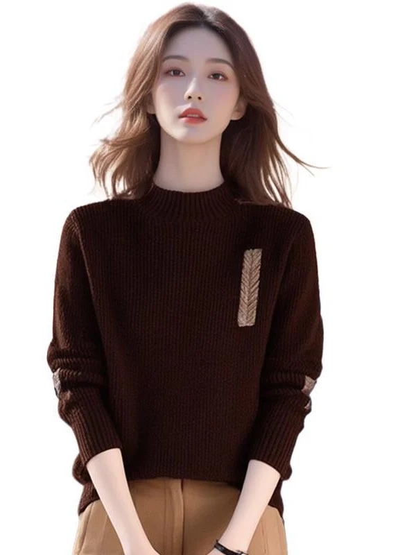 Athvotar Athvotar Red Sweater Women's Autumn And Winter Thick Knitted Shirt Fashion Life Year Short-Lived In The Middle Of The Year To Play The Bottom Shirt