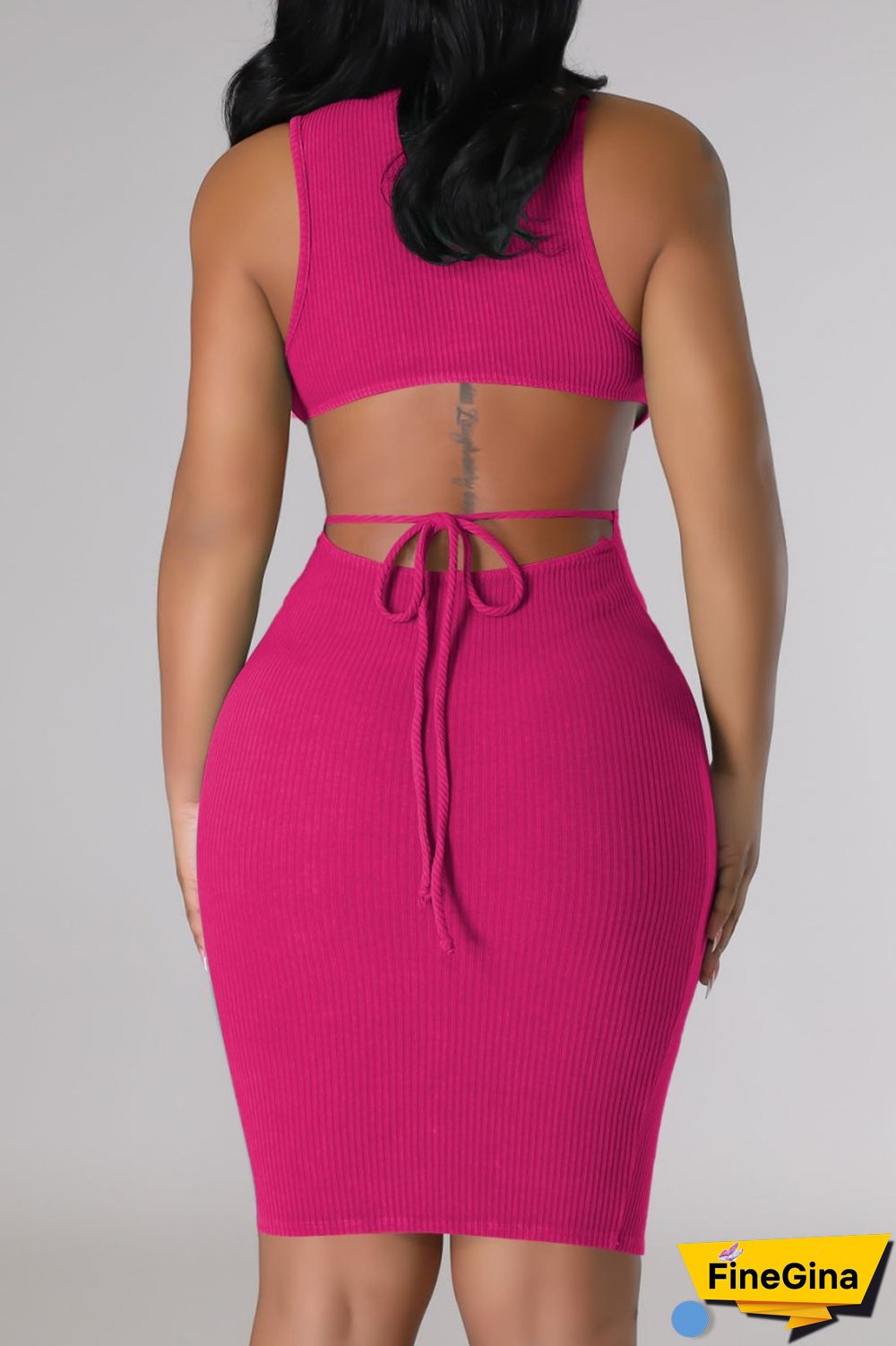 Cream White Casual Solid Hollowed Out Turtleneck Sleeveless Dress Dresses