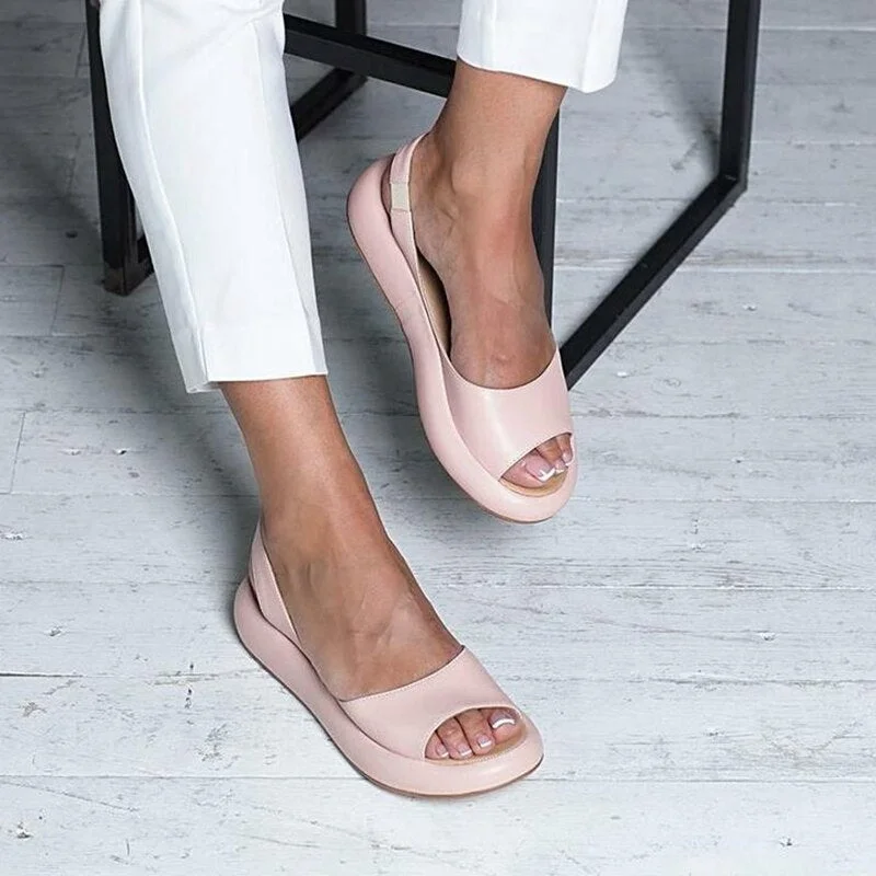 2020 Summer Women Sandals Fish Mouth Elegant  Ladies Shoes Slip On Solid  Female Single Shoes Casual Soft Office Flats