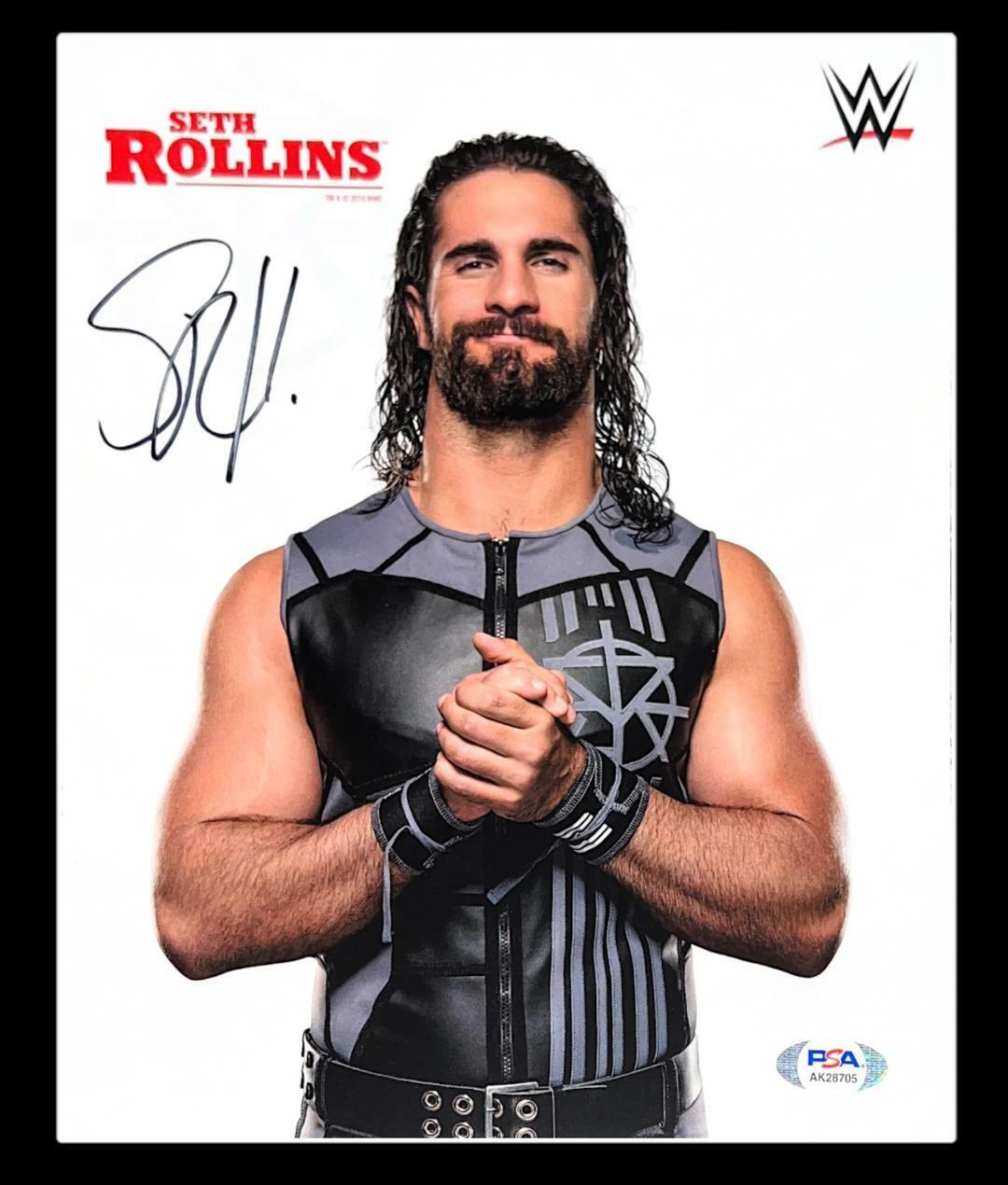 WWE SETH ROLLINS HAND SIGNED AUTOGRAPHED 8X10 PROMO Photo Poster painting WITH PSA DNA COA RARE