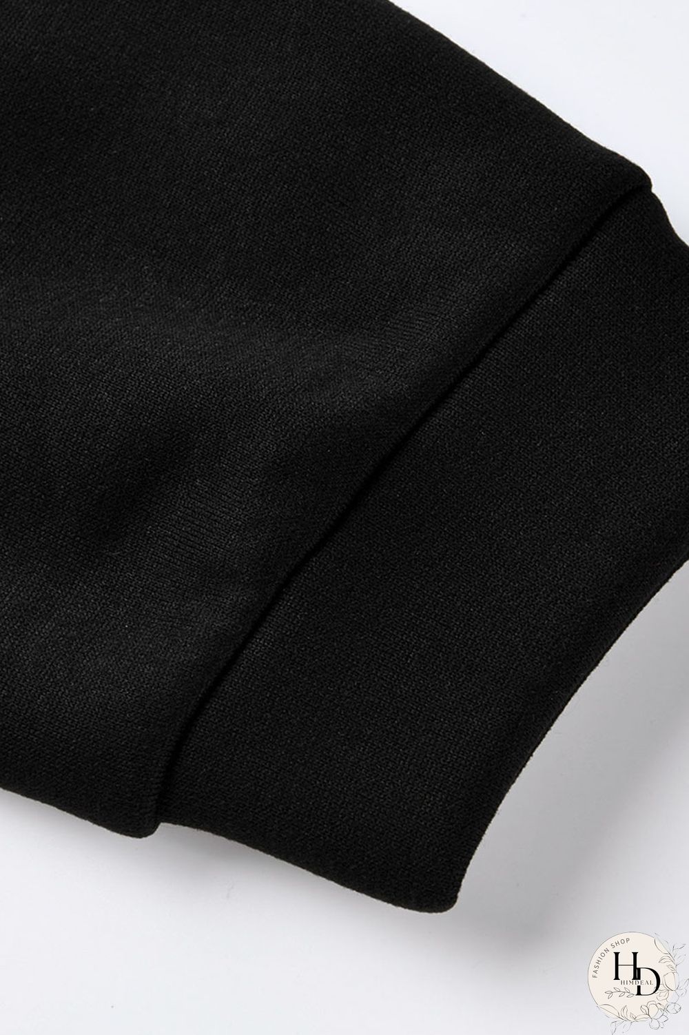 Black Fashion Casual Print Basic Hooded Collar Plus Size Two Pieces