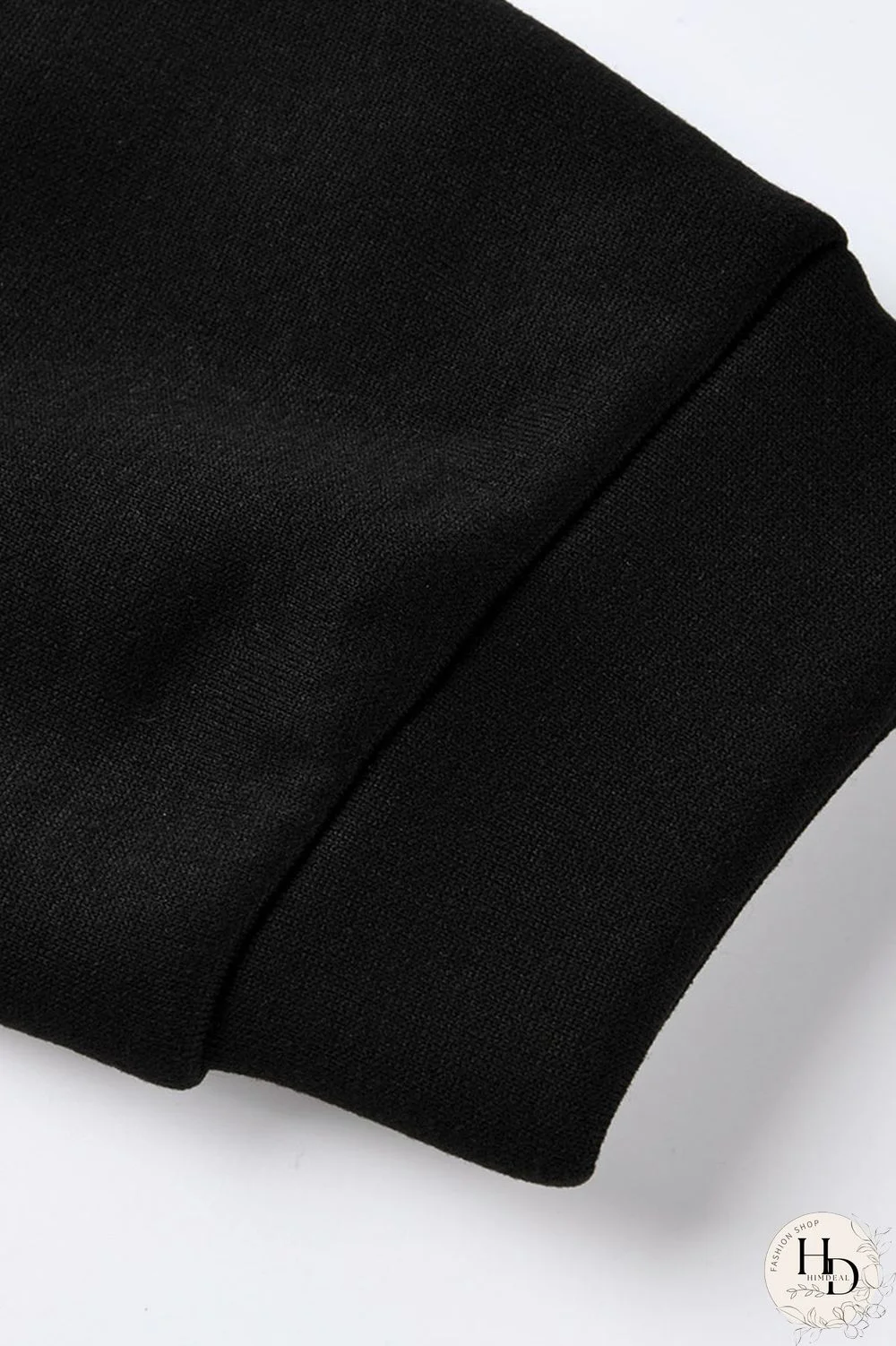 Black Fashion Casual Print Basic Hooded Collar Plus Size Two Pieces