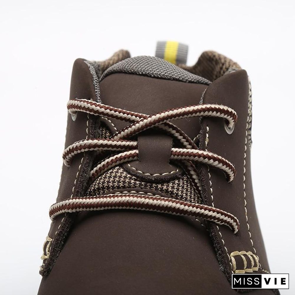 Men Ankle Boots Fashion Men Shoe Vintage Style Leather Male Outdoor Casual Boots Work Footwear