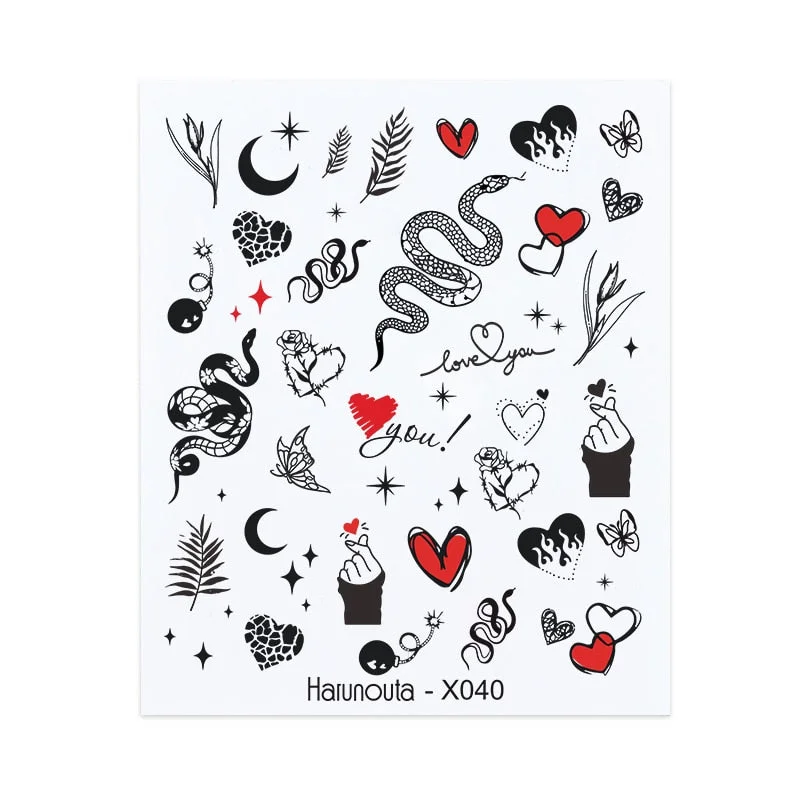 1PC Blooming Lavender Water Decals Harunouta Alphabet Leaves Flower Nail Art Transfer Watermark Sticker Slider Decoration-Nail Inspo