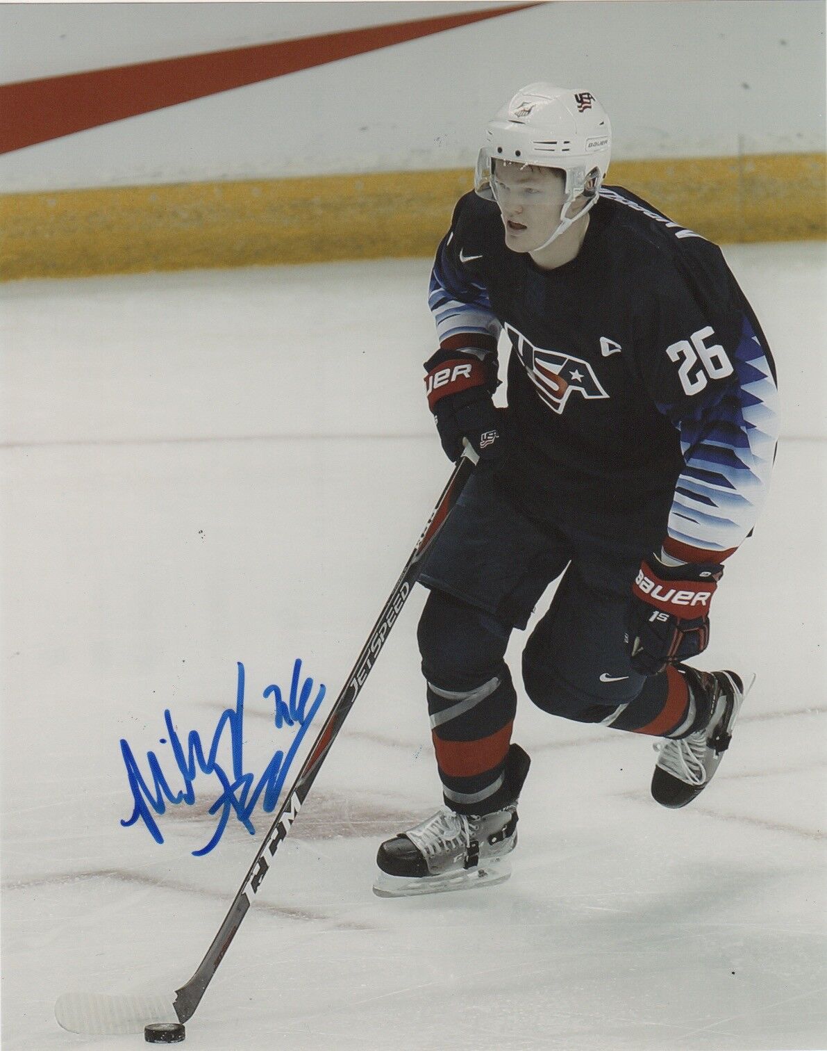 Team USA Mikey Anderson Signed Autographed 8x10 IIHF Photo Poster painting COA #5