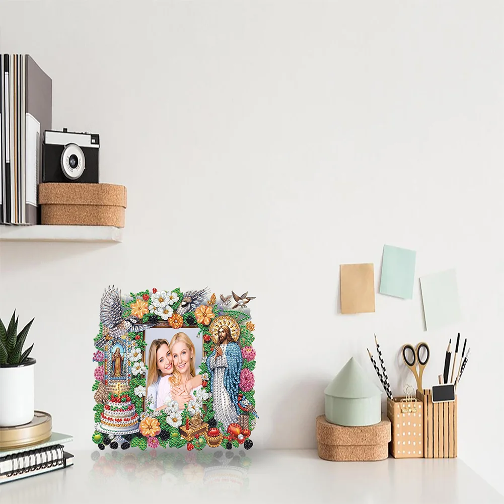 5D DIY Faith Acrylic Special Shape Rhinestone Tabletop Photo Frame Kit