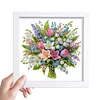 5D DIY Partial Special Shaped Drill Diamond Painting Kit Flower Decor With Frame Kit 18x18cm