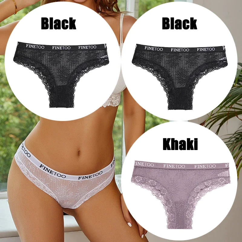 Billionm FINETOO Women Sexy Lace Panties Floral Perspective Underwear Intimates Brazilian Pant Female Breathable Thong Soft Lingerie