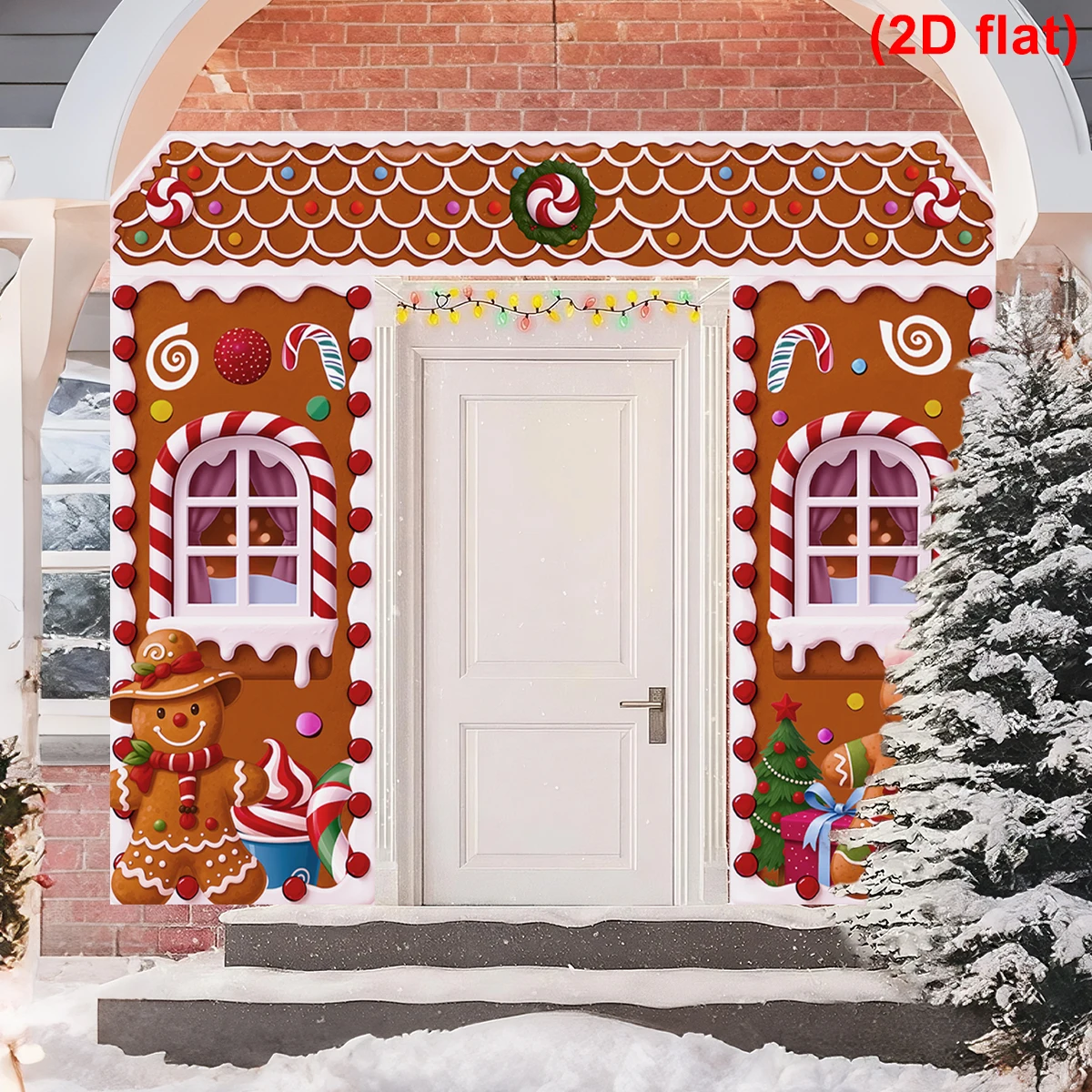 Tegooe 3-Piece Gingerbread House Christmas Door Banner Set