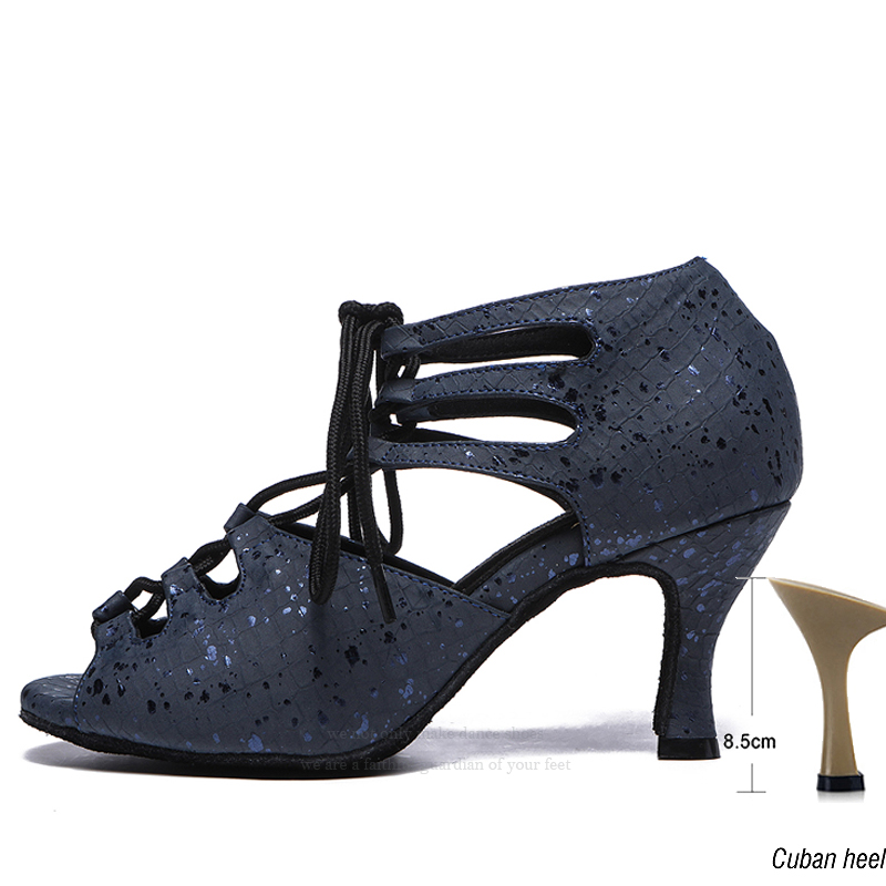 VCshoes Latin Dance Shoes Women Shoes Ballroom Ladies Tango Jazz Dancing Shoes Wedding Dance Skin Blue White Sandals