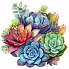 Succulent-18CT Stamped Cross Stitch 25*25cm/9.84*9.84in tapestrymarket