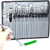 (US Local)24pcs Nylon Brush Set Acrylic Brushes Different Shape Wooden Handle Art Supplies