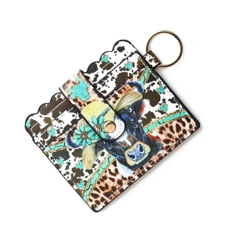 Women’s Solid Color Lingge Leopard Pu Leather Zipper Coin Purses