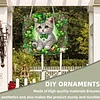 Diamond Painting Acrylic Four-Leaf Clover Cat Window Hanging Pendant for Home Decor