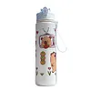 800ml Capybara Cute Water Cup with Straw & Handle Travel Water Bottle for Sports
