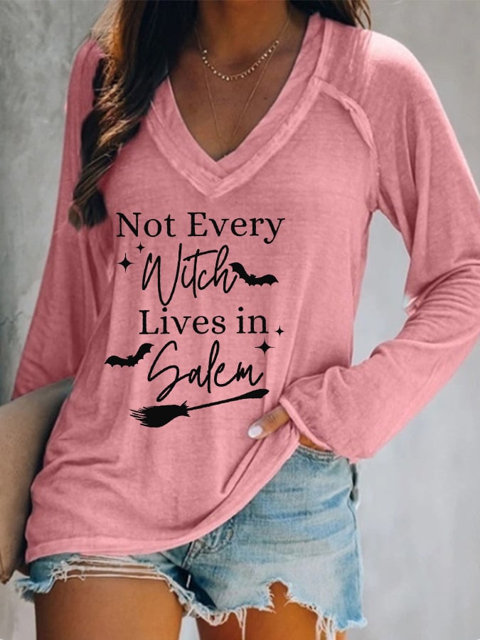 Women's Vintage 1692 "Not Every Witch Lives in Salem" Print Long Sleeve T-Shirt