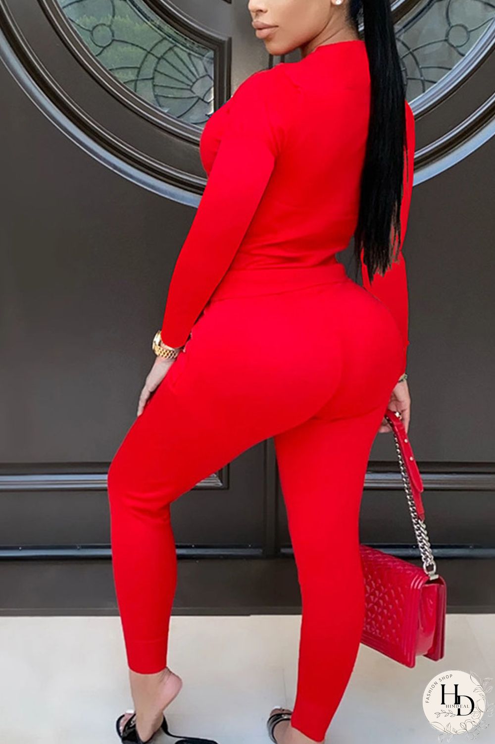 Black Daily Letter Split Joint O Neck Long Sleeve Regular Sleeve Two Pieces