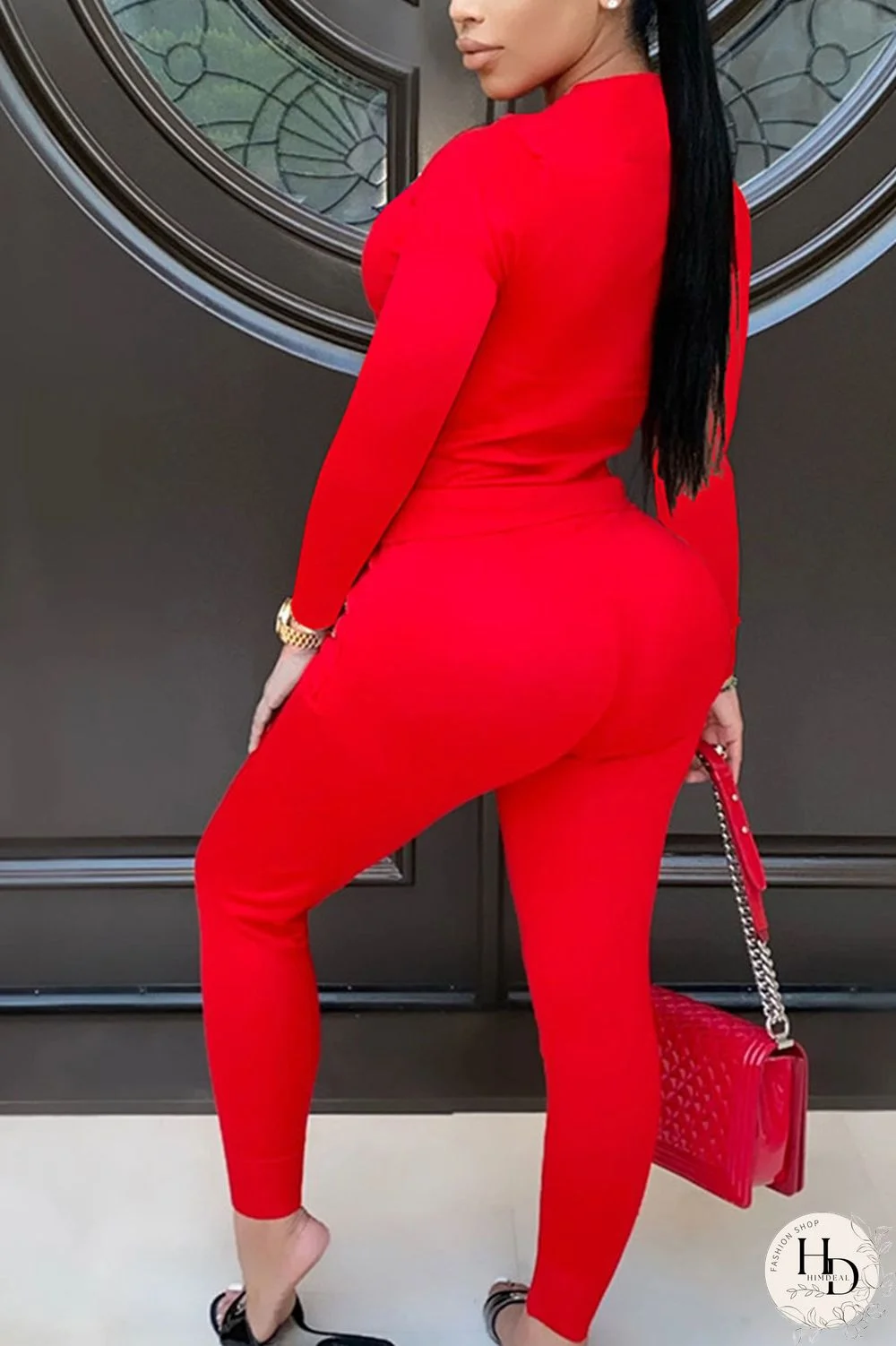 Black Daily Letter Split Joint O Neck Long Sleeve Regular Sleeve Two Pieces