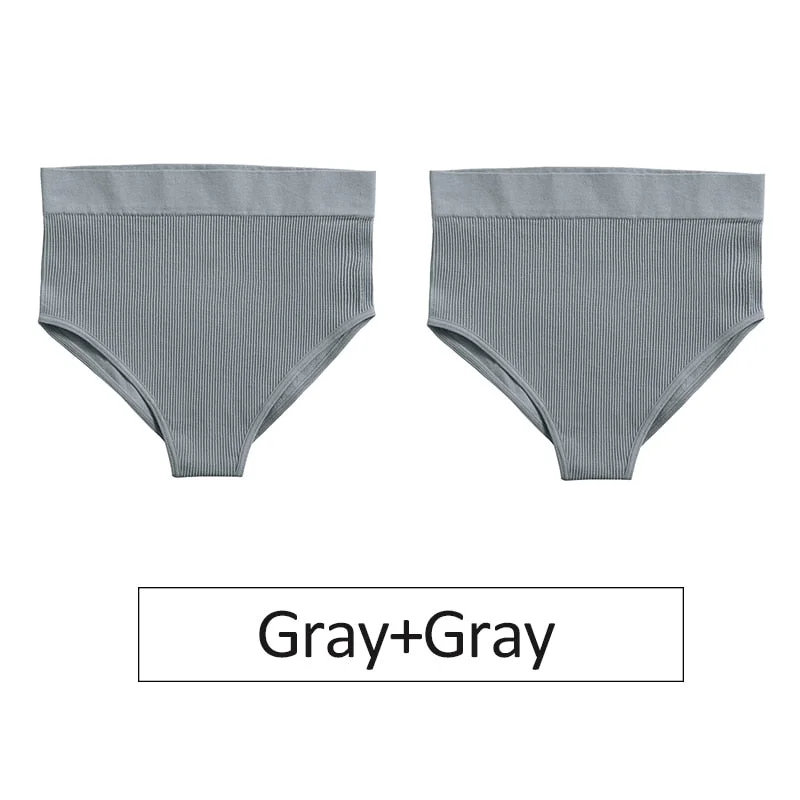 2PCS/Set Women's Panties High Waist Seamless Underwear Female Underpants Woman Sexy Briefs Ladies Panties Intimates Lingerie