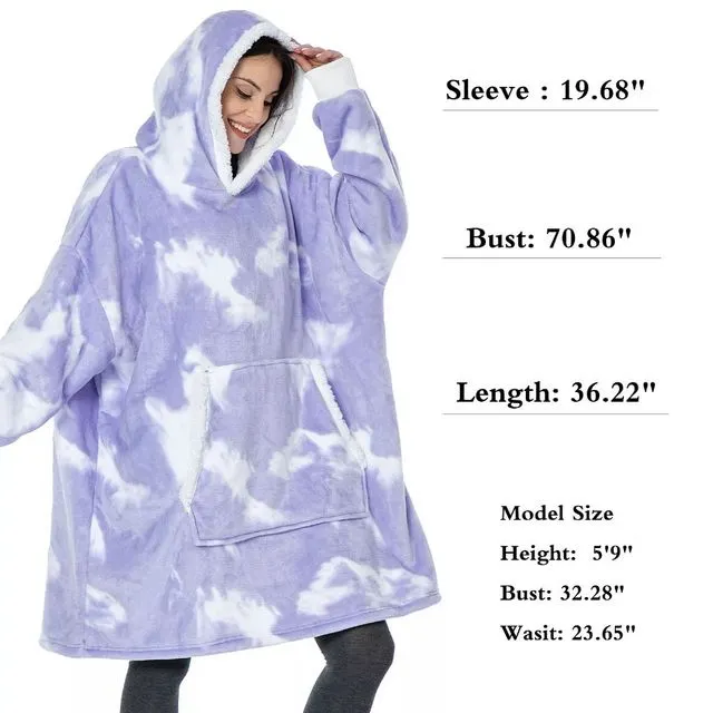 Oversized Hoodie Blanket with Sleeves Men Women Sweatshirt Winter Fleece Streetwear Sherpa Giant Hoodies sudaderas con capucha