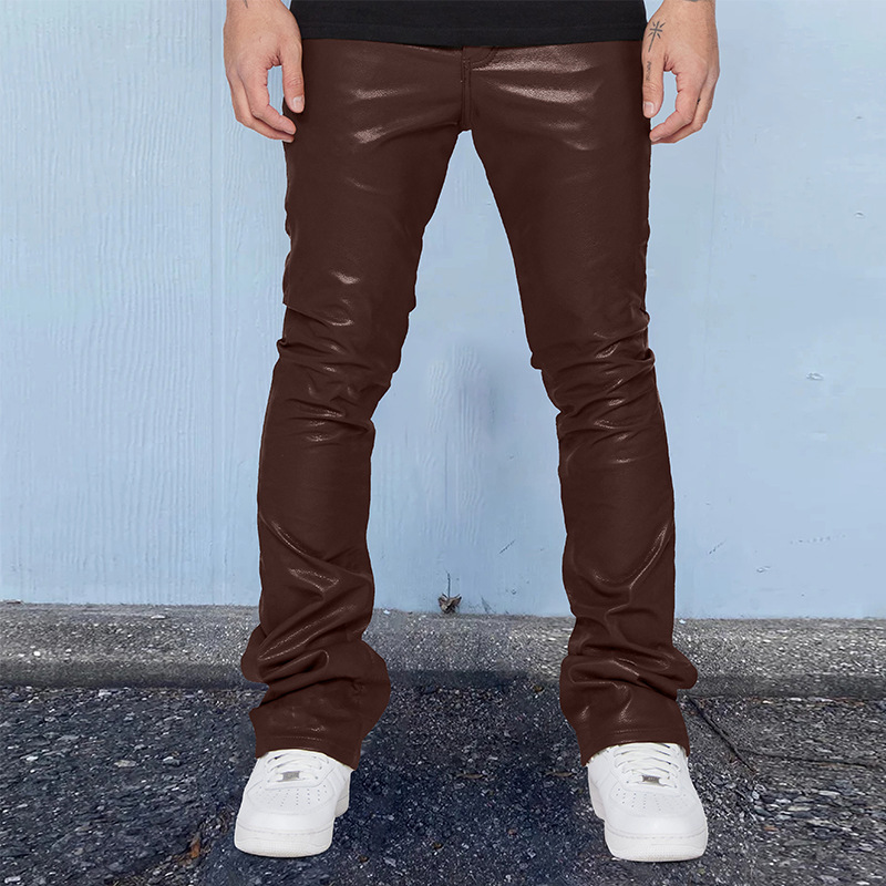 Essentials Street Leather Skinny Flare Stacked Pants
