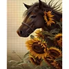 【Limited Stock Sale】Sunflower And Horse - 11CT Stamped Cross Stitch 40*50cm/15.75*19.69in